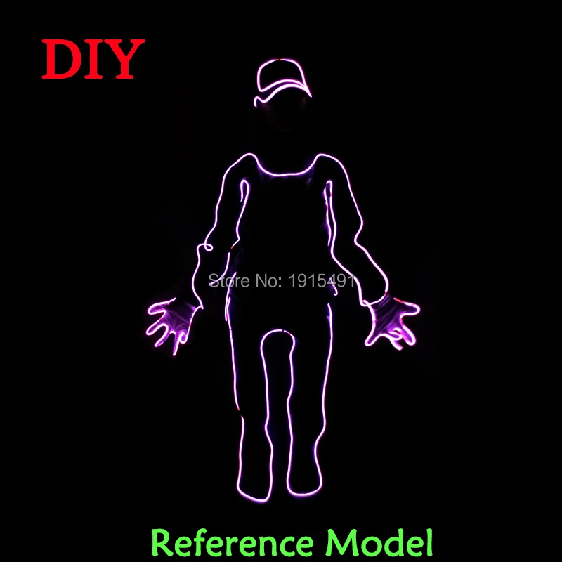 Светящийся костюм для выступления на сцене одежда из электролюминесцентной