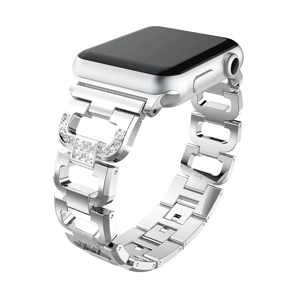 Ремешок из нержавеющей стали для Apple Watch Band 38 мм 40 42 44 браслет iWatch 6 5 4 3 2 1 SE модные