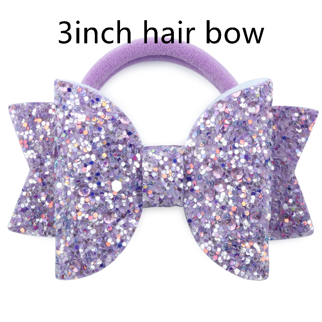 3inch sequin bow-8 1 PC Child Hair Bow Tie Elastic Hair Band Glitter Hairbow Rope Rainbow Sequin Sparkly 3 Inch Bows Mermaid Girls Sweet Headwear - Цвет: 3inch sequin bow-8