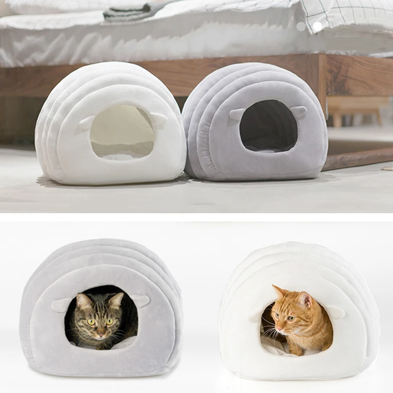 Petshy зимний теплый дом для кошек Конура пещера собак Лежанка домашних животных