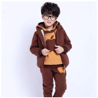 Комплект одежды 2015 зимой дети одежда плис загущающие мальчики / девочки