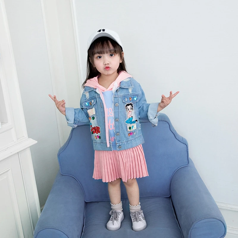 NEAT 2018 Autumn girl long sleeve hooded clothes Casual style flower print letters Girl dress Children's X18136 | Детская одежда и