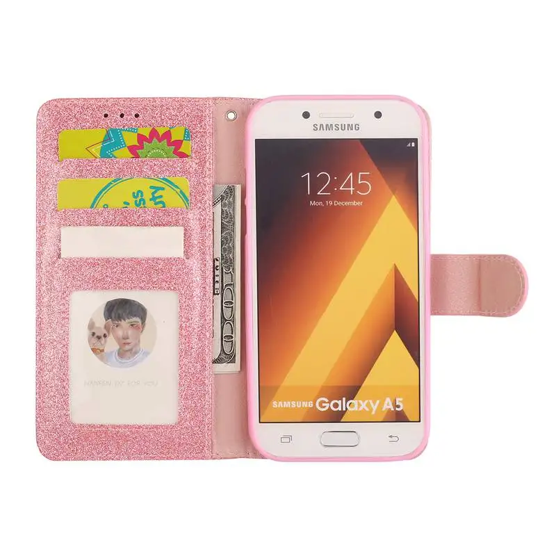 Откидной Чехол-кошелек с подставкой для samsung Galaxy A5 чехол Coque Глянцевая искусственная кожа Чехол для телефона с креплением на ремень для samsung A520 A520F Funda