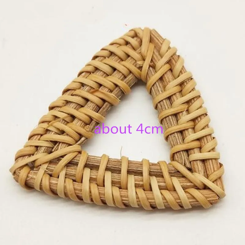 

Fashion Wooden Geometry Straw Weave Rattan Triangle Wood Beads Vine Braid Accessories Fit For Earrings 10pieces y12269