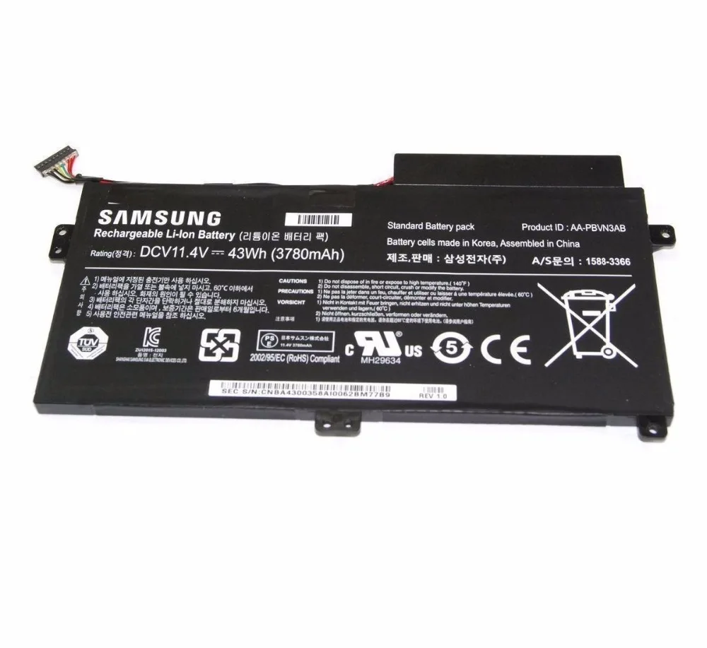 Новый оригинальный аккумулятор для SAMSUNG NP630Z5J NP455R4J NP450R4J NP450R5J NP500R5K NP500R5H AA PBVN3AB 11 4 V