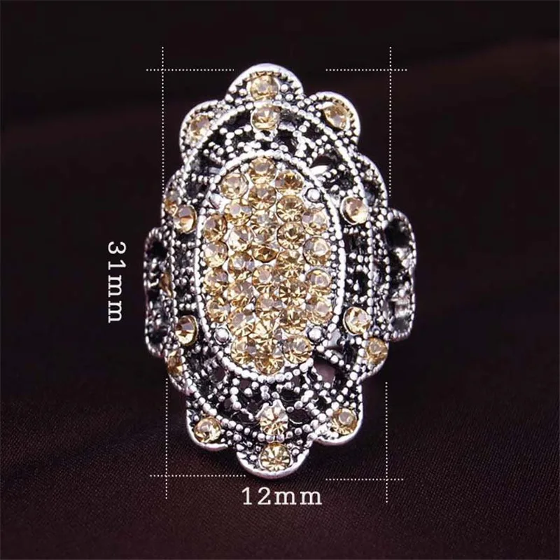 Новое модное ретро Ювелирное кольцо ANILLO уникальное посеребренное с большим