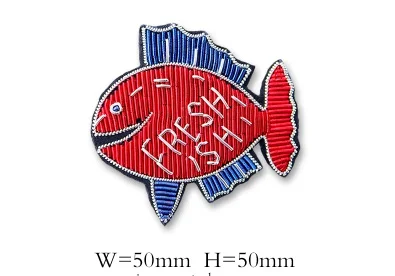 fish DIY Новые высококачественные 3D вышитые вручную значки морские животные/акула/рыба/Омар повязка аппликация для пальто брюки сумка брошь - Цвет: fish