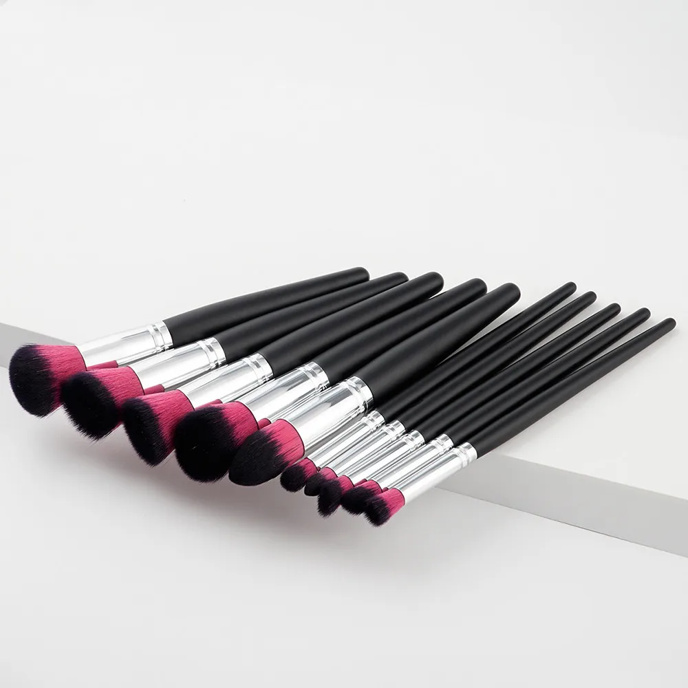 New 10Pcs Cosmetic Eyebrow Eyeshadow Brush Makeup Sets Kits Tools maquiagem profissional completa kit Pincel maquillaje04* | Красота и