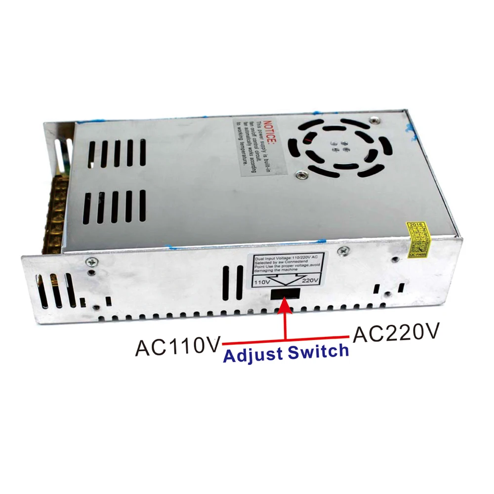 Одиночный выход DC36V 11A 400W Регулируемый переключатель питания трансформатор AC110 220V
