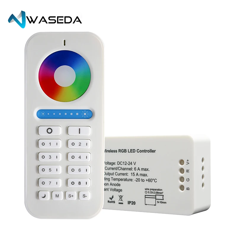 Waseda 2 4 GHz RF Led контроллер беспроводной RGB RGBW + CCT DC12/24 V Светодиодная лента wifi 8zone