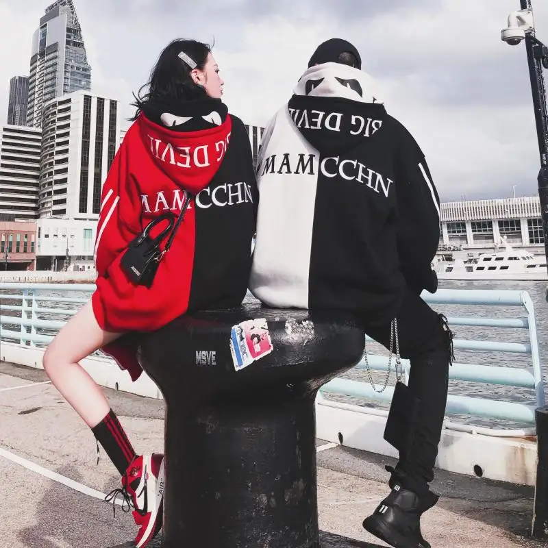 Embroidery Letter Animal Pullover Hoodies Men Hip Hop Harajuku Casual Hooded Sweatshirts Fleece | Женская одежда