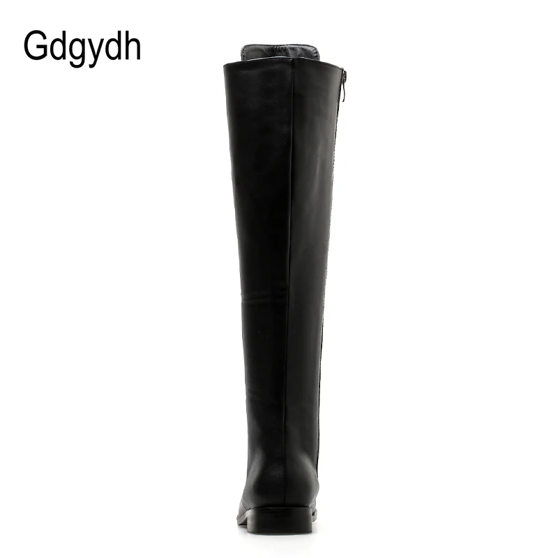 Женские кожаные сапоги Gdgydh на квадратном каблуке со шнуровкой осень платформе