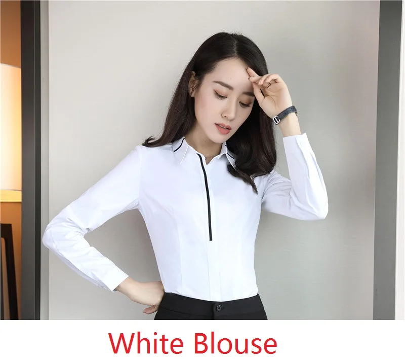 White Blouse Новая Профессиональная форма блейзеры с блузкой и платьем для женщин офисная Рабочая одежда салонные наряды красоты плюс размер красный - Цвет: White Blouse