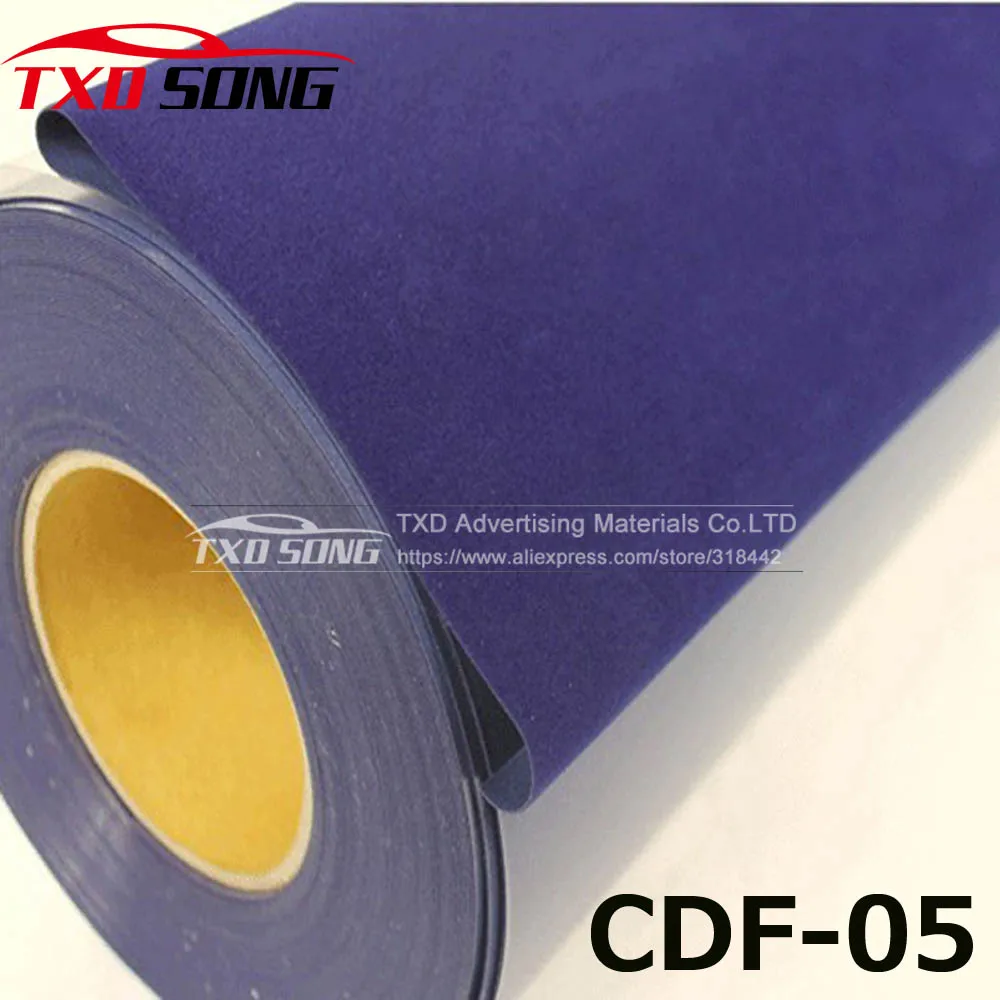 

High quality Dark blue CDF-05 Flock heat transfer vinyl for clothes, fabric flock transfer PU with free shipping 0.5X1M/lot