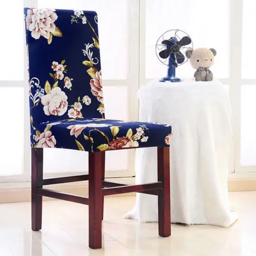 New Easy Fit Stretch Removable Washable Short Dining Chair Protector Seat Cover | Дом и сад
