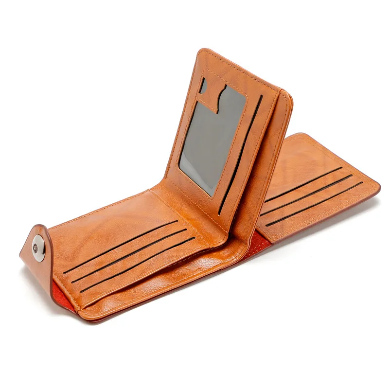 Лидер продаж мужские и женские короткие кошельки складные на застежке винтажные