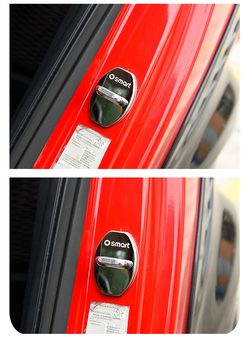 Для smart fortwo forfour 453 451 аксессуары для стайлинга автомобилей крышка дверного замка из нержавеющей стали Декоративная Антикоррозийная Защитная крышка