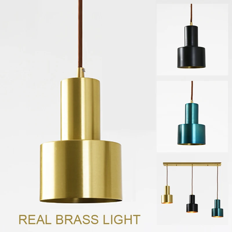 Европейская Скандинавская маленькая медная латунная Подвесная лампа
