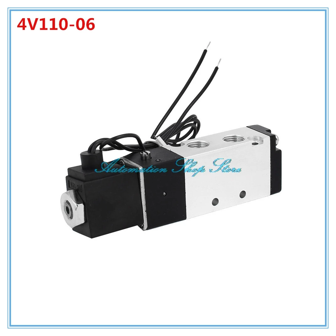 Пневматические клапаны 5 Путь 2 Позиция 1/8 &quotвоздушный клапан Соленоидный 4V110-06