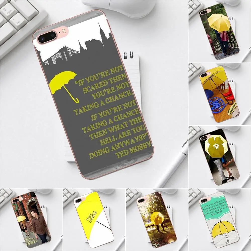 Qdowpz 2018 как я встретил вашу маму желтый зонт для Galaxy Alpha Core Prime Note 4 5 8 S3 S4 S5 S6 S7 S8 S9 mini