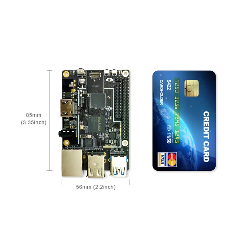 Макетная плата ROCK64 PINE A64 android Linux четырехъядерный + 4 Гб LPDDR3 eMMC socket слот карты Micro SD