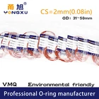 Уплотнительное кольцо VMQ, 5 шт., уплотнительная прокладка, толщина CS2mmOD313233343536384042454650*2, силиконовая резина, водонепроницаемая шайба, Нетоксичная, красная