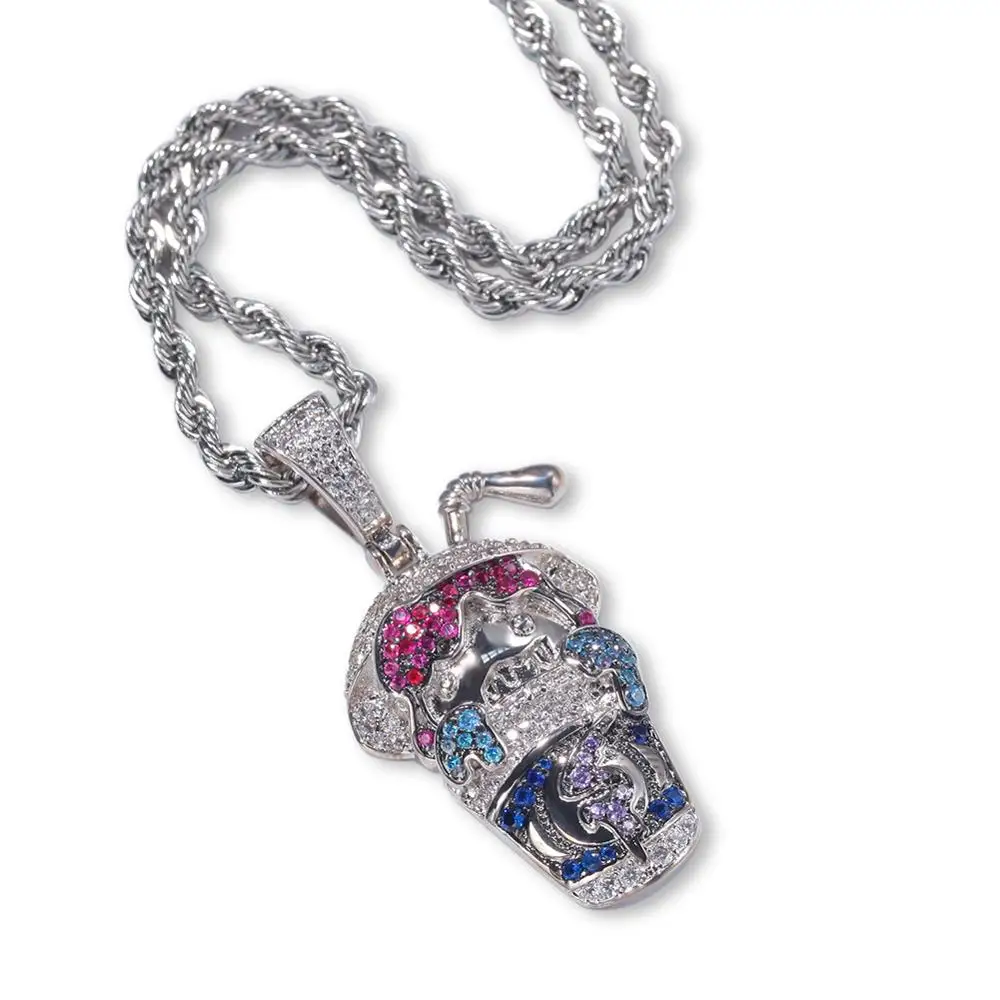 В стиле хип хоп с креплением микро паве мульти Цвет AAA CZ камень Bling из мультфильма