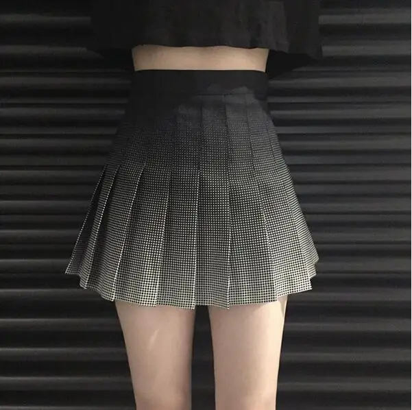 

Spring and summer Korean retro A-line skirt plaid high waist