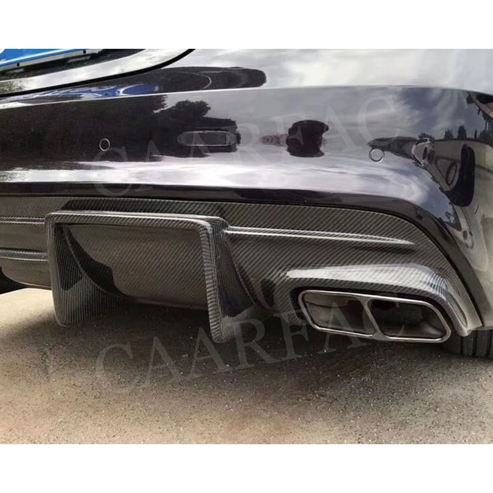 Углеродного волокна заднего бампера для Mercedes Benz CLA класс W117 CLA200 CLA250 CLA260 CLA45 2013- FRP с 4 Выход выхлопных газов