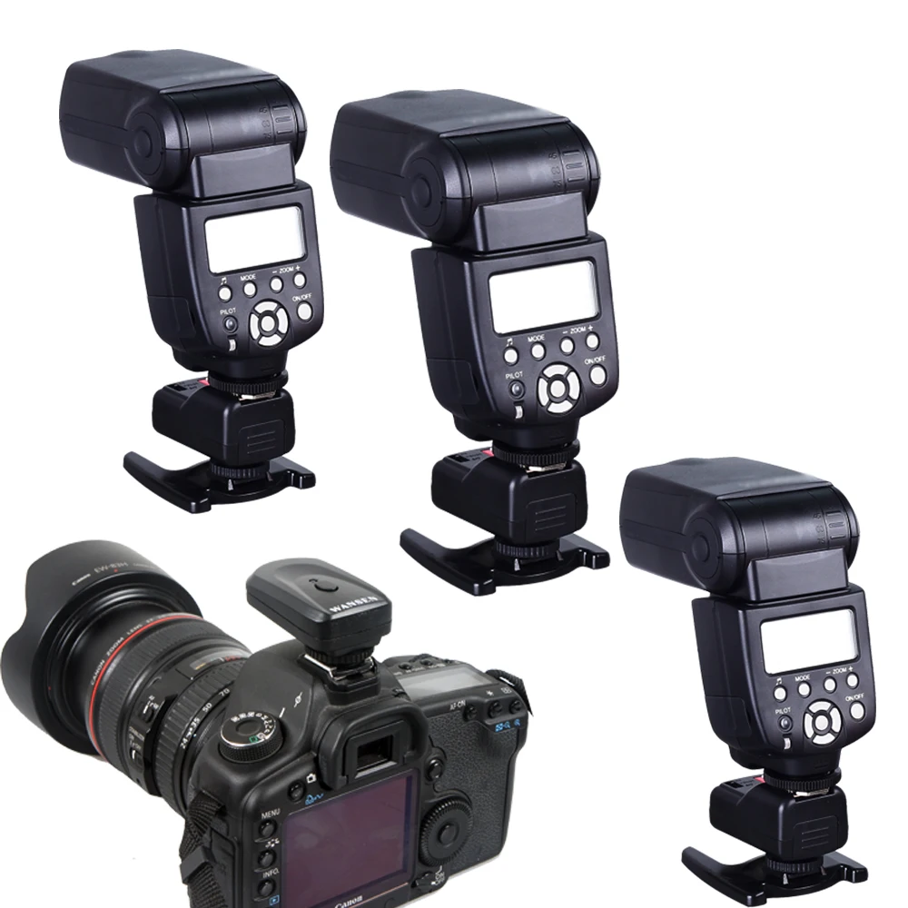 Беспроводная вспышка WanSen PT 04GY 4 канала 1 триггерный передатчик + 3 приемника для Canon