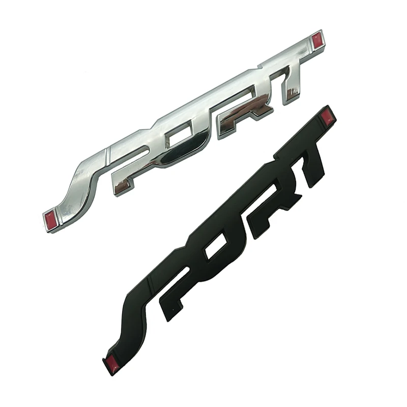 Car shape Metal 3D Chrome Silver / Black Auto Trunk Racing SPORT Word Letter Logo Emblem Badge Decal Sticker accessories | Автомобили и