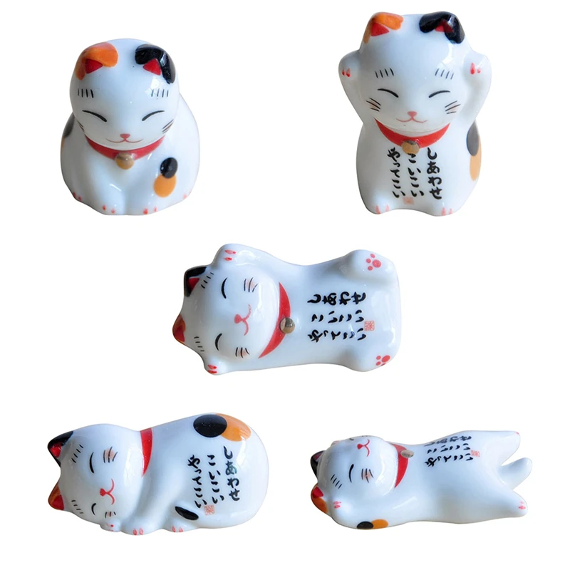 Палочки для еды Lucky Cat японские керамические палочки Мультяшные сна подставка