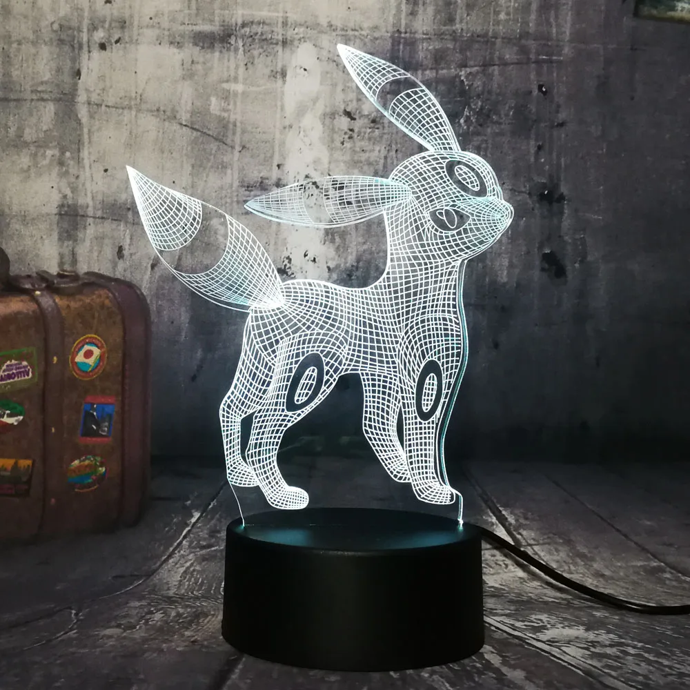 Новинка милые Umbreon игры Pokemon Go 3D Красивая Милая светодиодный Ночной светильник 7
