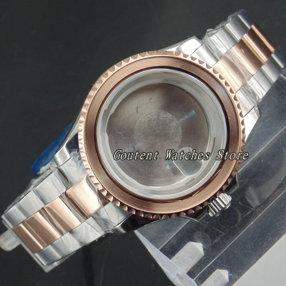 Чехол для наручных часов 40 мм из розового золота + комплект Bezelx1 ETA 2836 DG2813/3804 Miyota 82