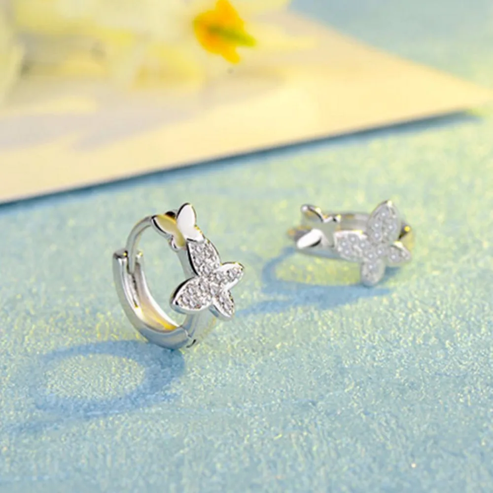 Модные серьги Kinitial в виде двойной бабочки для детей подарок девочек милые