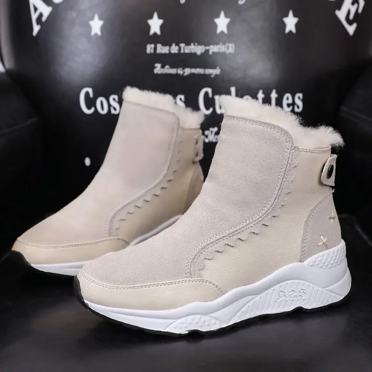 Зимние Модные ботильоны для женщин Теплые зимние сапоги на меху Botines Mujer 2018