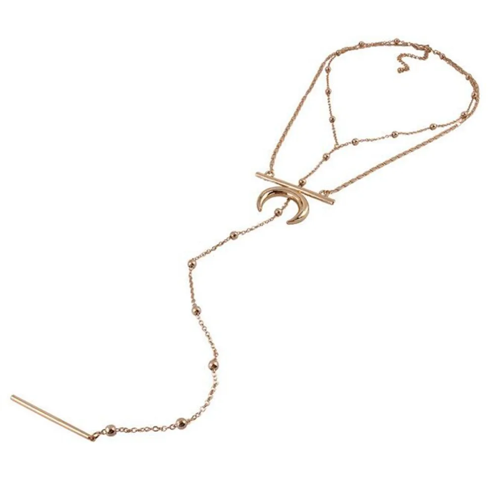 Hot Selling Moon Bib Statement Beads Cluster Choker Chain Women's Pendant Necklace Jewelry Gold Color | Украшения и