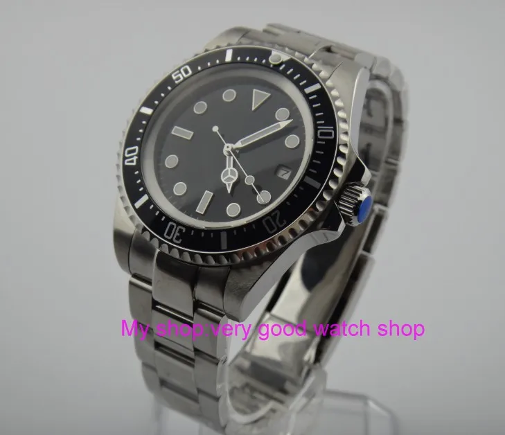 42 мм PARNIS черный ободок автоматическая подсветка фотомеханические часы 28SY|watches