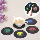 Силиконовый коврик для кофейного столика, в стиле ретро, с виниловой пластинкой, подставки под напитки, 1 шт.