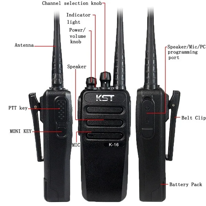Новое высокое Мощность 12 Вт иди и болтай Walkie Talkie “иди KST K 16 Каналы VOX CTCSS /DCS SQL