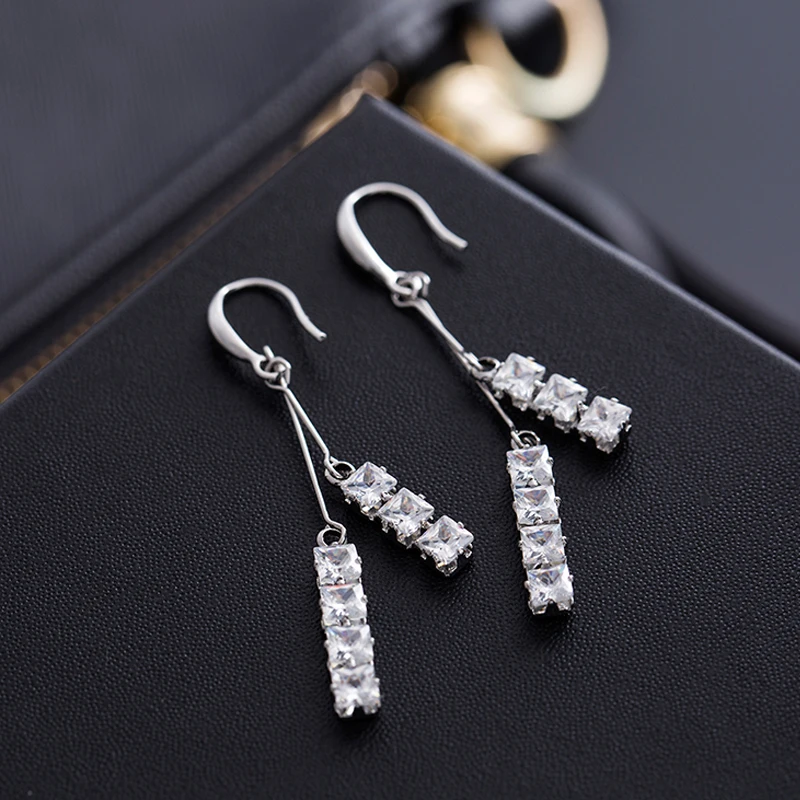 New Design Long Tassel Boucle D'oreille Femme CZ Earrings For Women Weddings Party Mother Gift Pendientes Brincos EH1153 | Украшения и