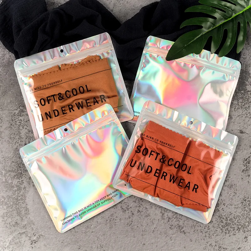 18x16cm Flat Aluminum Foil Hologram Packaging Zip Lock Undercloth Storage Bag Underwear Organizer Zip Lock Bags with Hang Hole
18x16cm Flat Aluminum Foil Hologram Packaging Zip Lock Undercloth Storage Bag Underwear Organizer Zip Lock Bags with Hang Hole