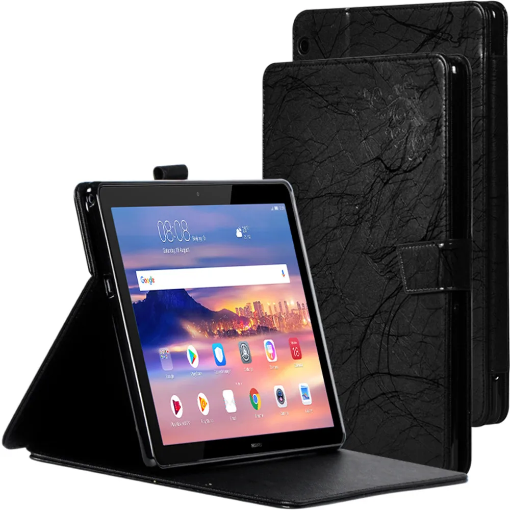 Чехол книжка из искусственной кожи с однотонным принтом для Huawei MediaPad T5 10 AGS2