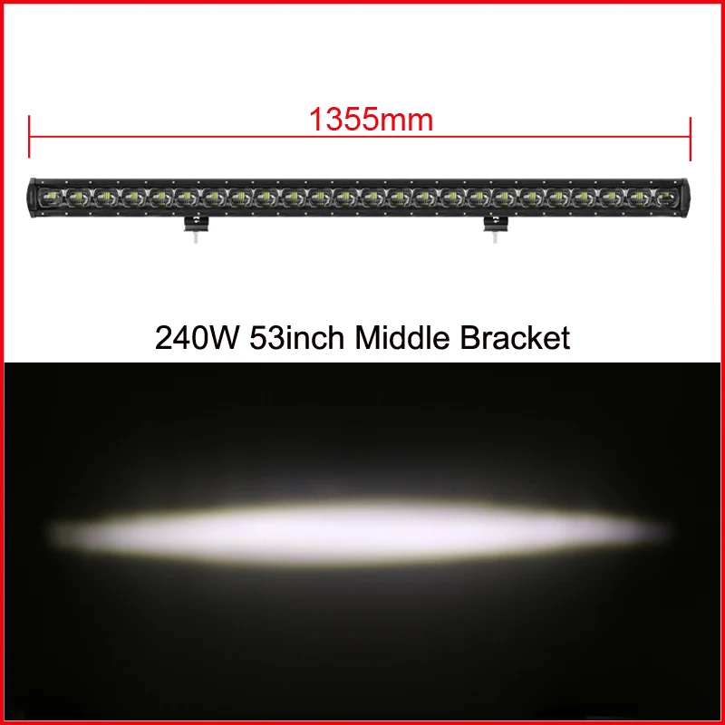 53 Inch 240W x1 6D объектив 60 Вт 90 Вт 120 Вт 210 Вт Однорядный светодиодный светильник 4x4 внедорожный бар для бездорожья 4WD грузовик ATV 12 в 24 в прицеп водонепроницаемые рабочие огни - Цвет: 53 Inch 240W x1