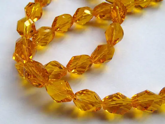

Full strand 16inch Citrine Quartz Gemstone Gradutated rice egg briolette faceted rock citrine beads 8-12mm