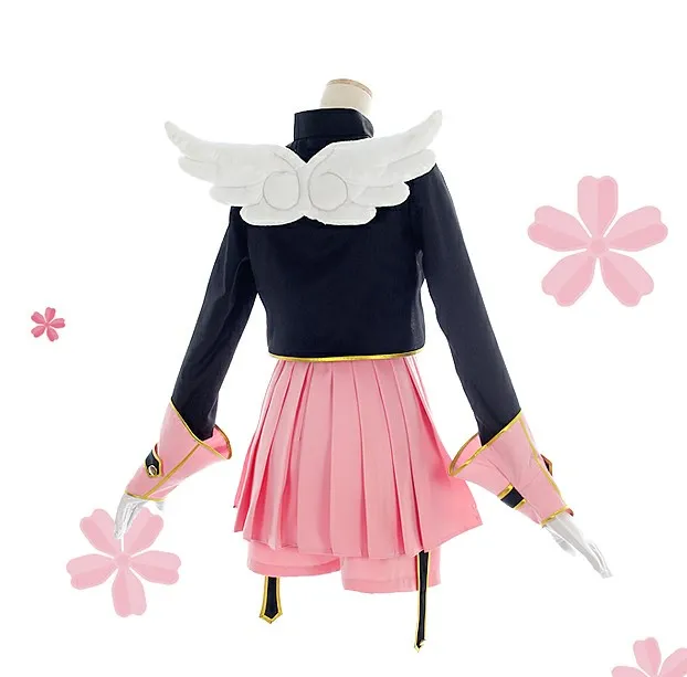Бесплатная доставка карточка Captor Sakura Kinomoto боевой униформа косплей костюм с