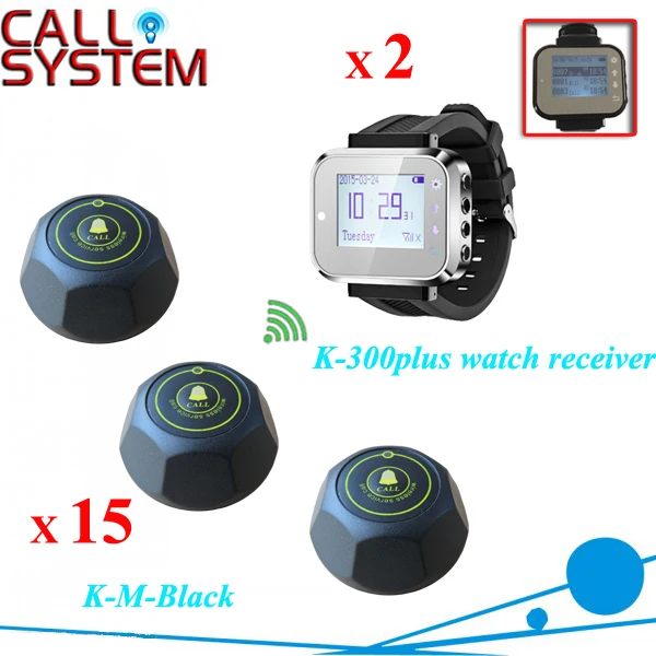 Ресторанная пейджинговая система вызова для кафе/отеля/казино 2 наручные часы