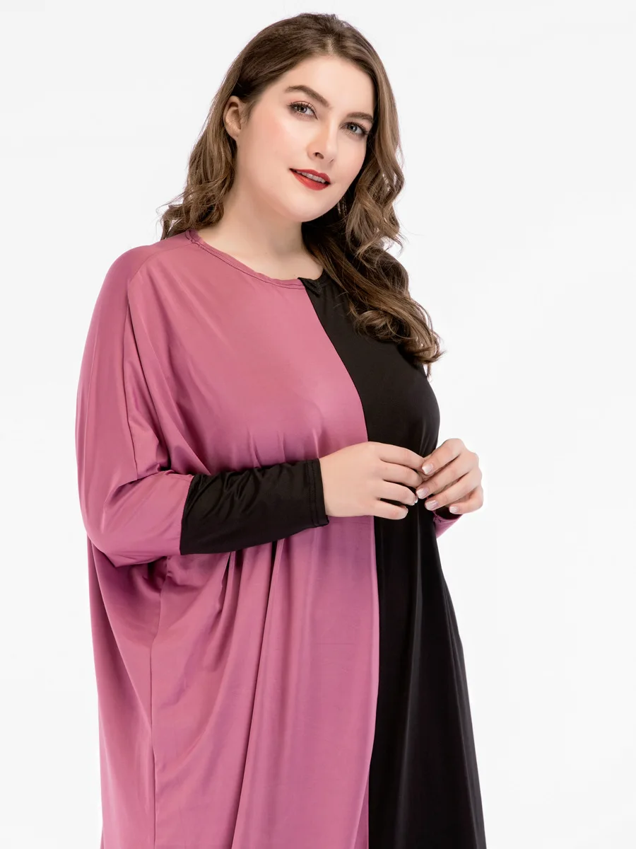 Мусульманское abaya красное черное арабское Женское Платье макси с длинным рукавом