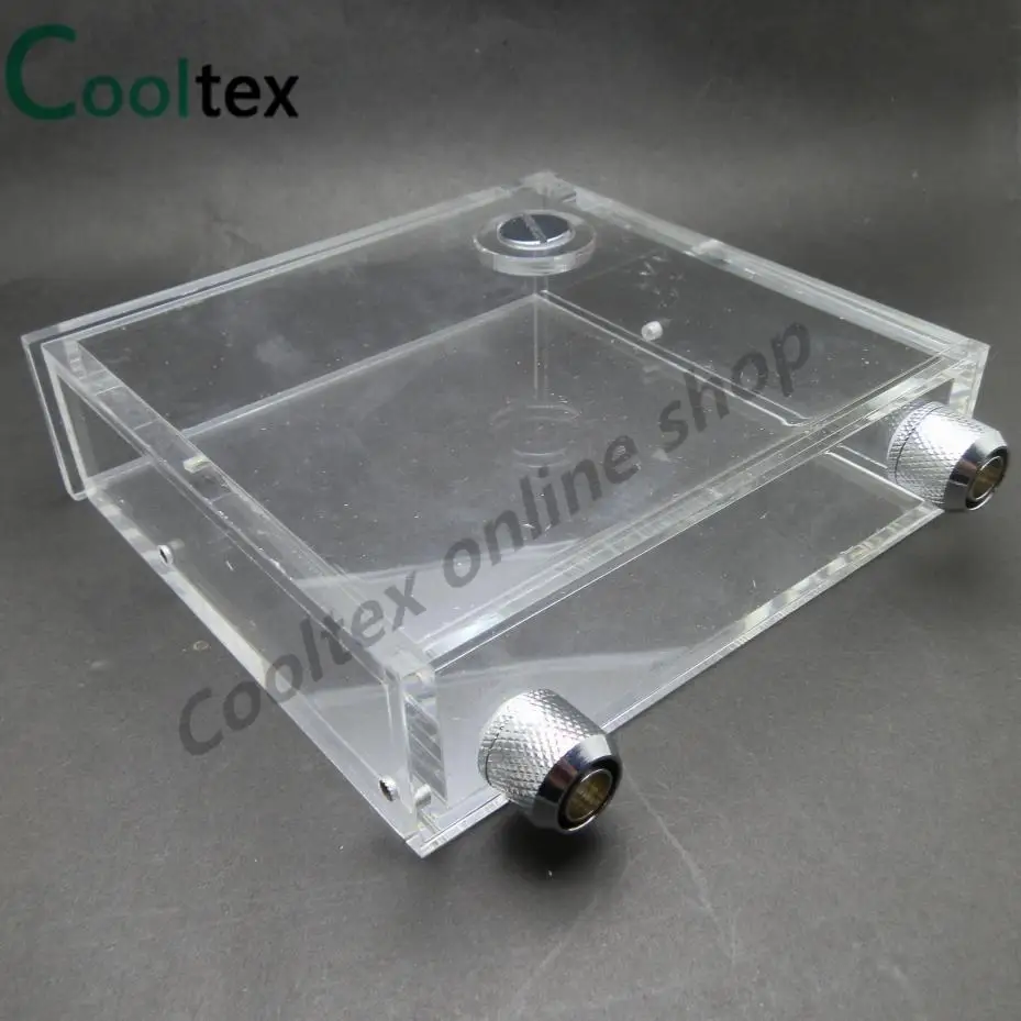 Фото 100% new Acrylic Full transparent optical drive PMMA Water tanks 400ML 144x138x40mm for computer water cooling tank cooler №2
