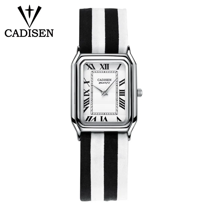 C2026 CADISEN модные ультратонкие тканевые женские боковые часы Топ Бренд роскошные